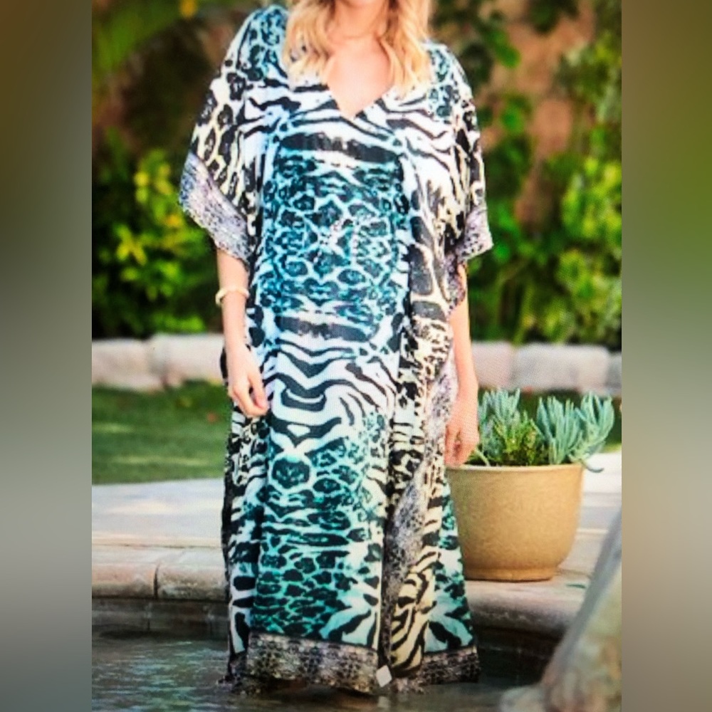 Blue & Black Tiger Print Caftan (New!)